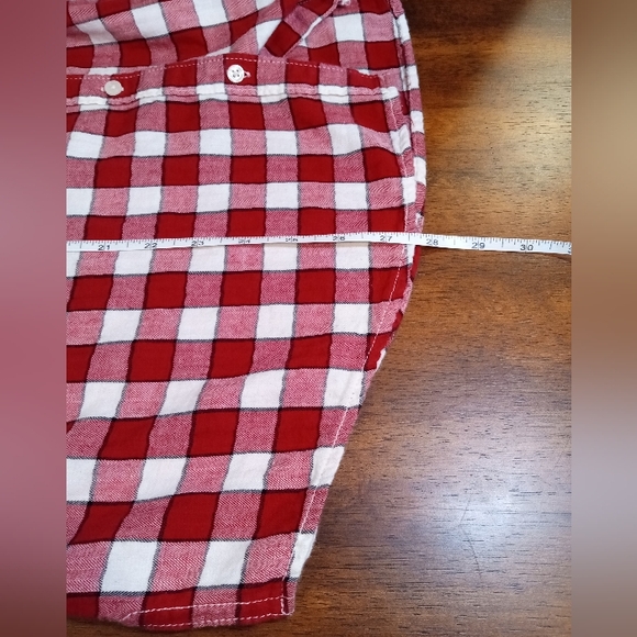 St John's Bay Flannel shirt 100 percent cotton. Size XXL women's red and white - Picture 8 of 8